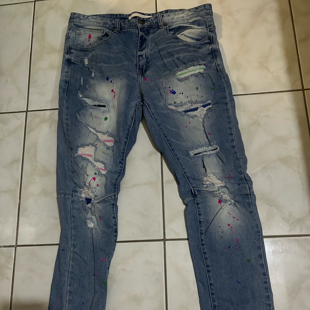 Kloud 9 splatter paint jeans 36x32